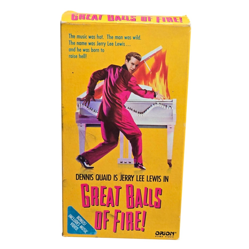 Great Balls Of Fire VHS Tape 1989 Orion Home Video Dennis Quaid Winona Ryder